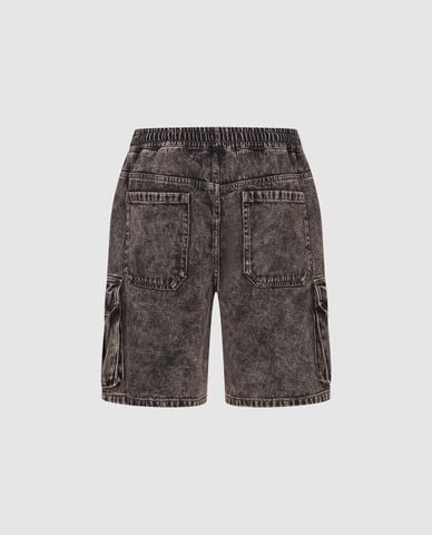  URBAN REVIVO - Quần short jeans nam lưng thun 