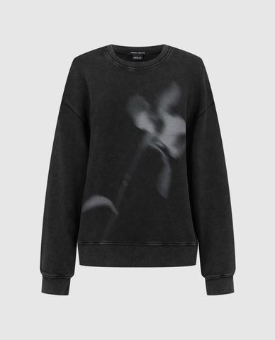  URBAN REVIVO - Áo sweatshirt nữ cổ tròn tay dài Loose 