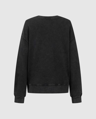  URBAN REVIVO - Áo sweatshirt nữ cổ tròn tay dài Loose 