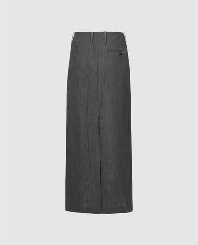  URBAN REVIVO - Chân váy phom suông midi xẻ tà thanh lịch 