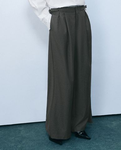  URBAN REVIVO - Quần nữ ống rộng cạp cao thanh lịch 