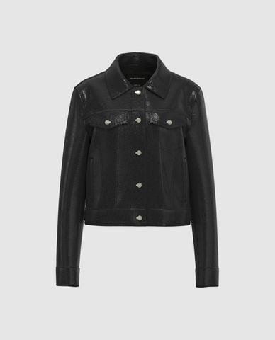  URBAN REVIVO - Áo khoác da nữ tay dài Vegan Leather 