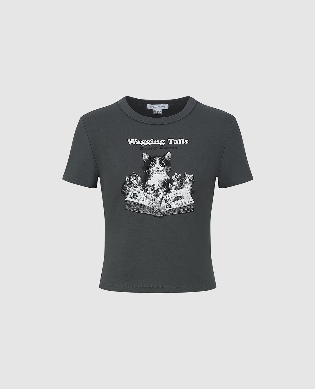 URBAN REVIVO - Áo thun nữ cổ tròn tay ngắn Printed