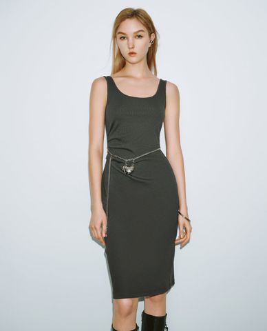  URBAN REVIVO - Đầm hai dây mini phom ôm 