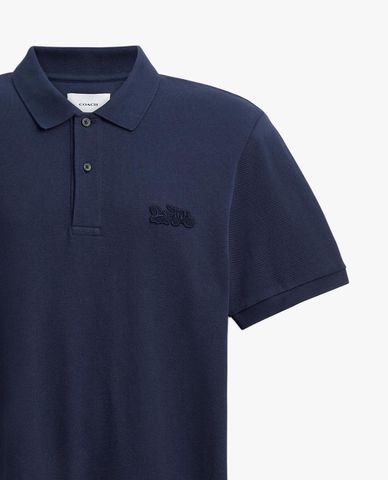  COACH - Áo polo nam cổ bẻ tay ngắn Horse And Carriage Classic 