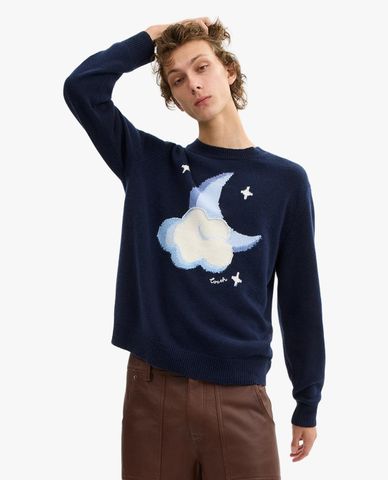  COACH - Áo sweater nam cổ tròn tay dài Graphic Intarsia 