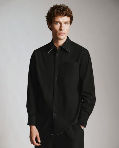  URBAN REVIVO - Áo sơ mi nam cổ bẻ tay dài Button Up Loose 