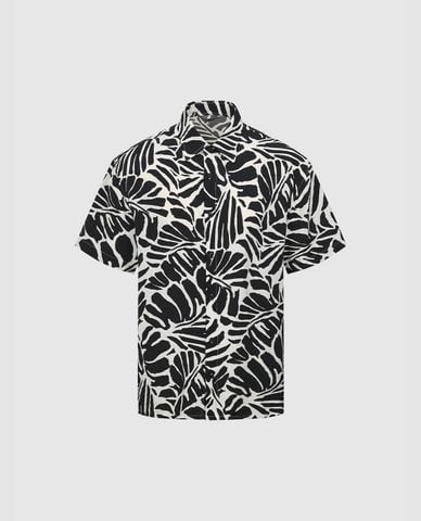  URBAN REVIVO - Áo sơ mi nam phối họa tiết độc đáo Aloha 