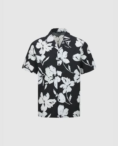  URBAN REVIVO - Áo sơ mi nam phối họa tiết độc đáo Aloha 