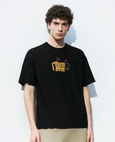  URBAN REVIVO - Áo thun nam cổ tròn tay ngắn Printed Loose 