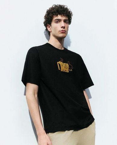  URBAN REVIVO - Áo thun nam cổ tròn tay ngắn Printed Loose 