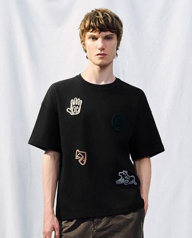  URBAN REVIVO - Áo thun nam cổ tròn tay ngắn Printed 