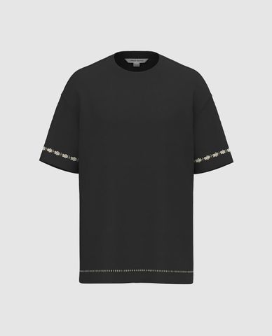  URBAN REVIVO - Áo thun nam cổ tròn tay ngắn hiện đại 