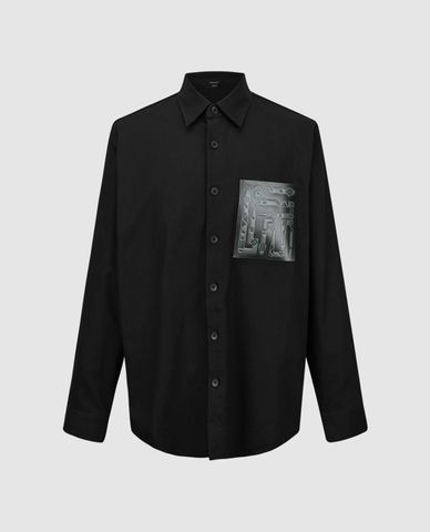  URBAN REVIVO - Áo sơ mi nam cổ bẻ tay dài Printed 
