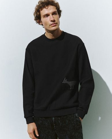  URBAN REVIVO - Áo sweatshirt nam cổ tròn tay dài Printed Loose 