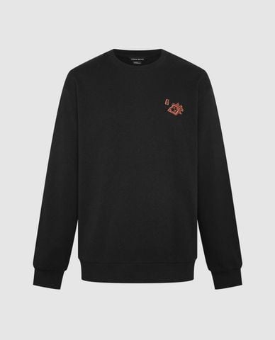  URBAN REVIVO - Áo sweatshirt nam cổ tròn tay dài Graphic 