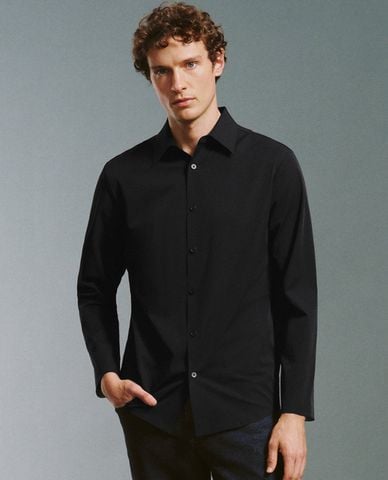  URBAN REVIVO - Áo sơ mi nam cổ bẻ tay dài hiện đại 