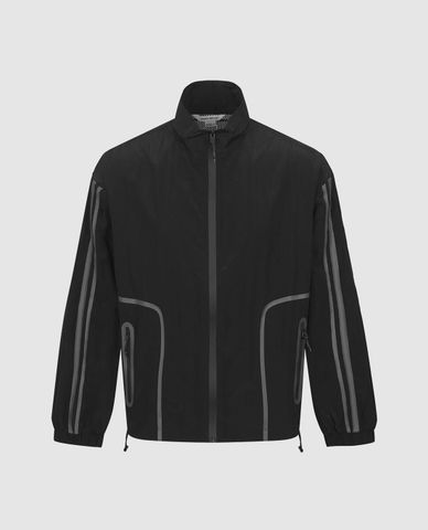  URBAN REVIVO - Áo khoác thể thao nam cổ trụ kẻ sọc cá tính 