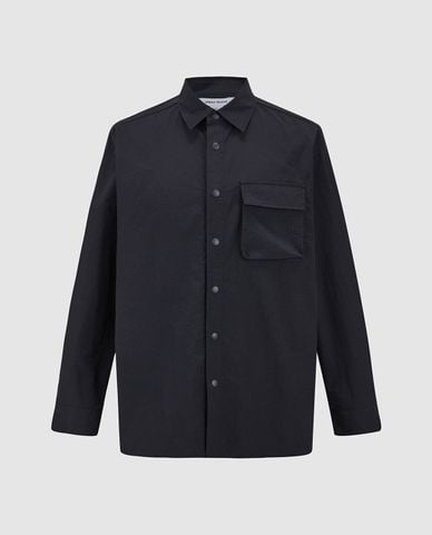  URBAN REVIVO - Áo khoác sơ mi nam cổ bẻ tay dài Button Up Loose 