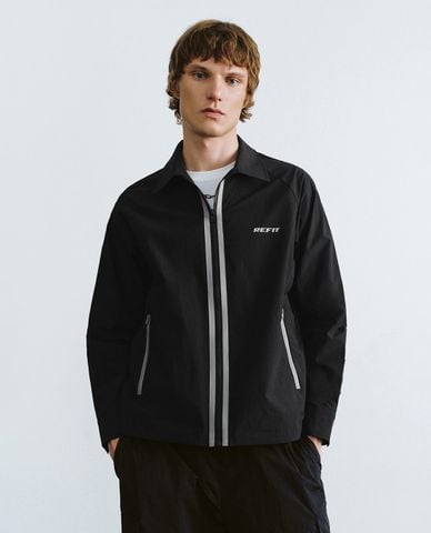  URBAN REVIVO - Áo khoác gió nam cổ bẻ tay dài Zipper Front Loose 