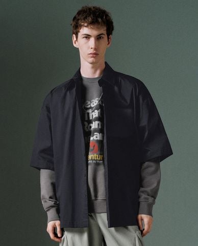  URBAN REVIVO - Áo sơ mi nam tay ngắn hiện đại 