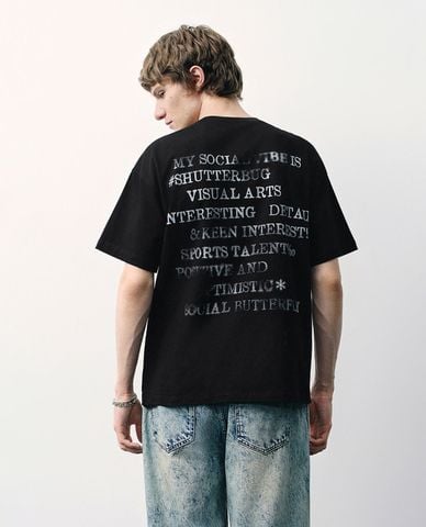  URBAN REVIVO - Áo thun nam cổ tròn tay ngắn thời thượng 