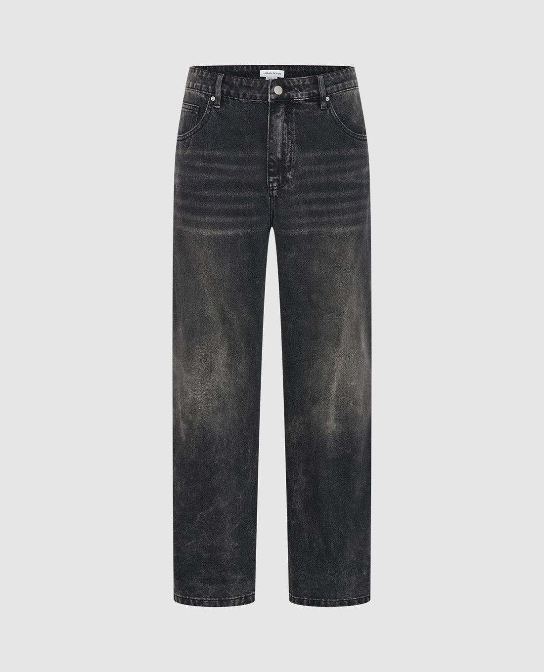 URBAN REVIVO - Quần jeans nam ống rộng wash bạc Straight