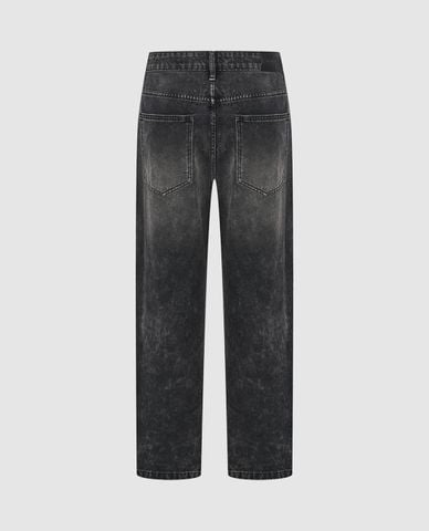  URBAN REVIVO - Quần jeans nam ống rộng wash bạc Straight 