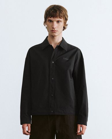  URBAN REVIVO - Áo khoác sơ mi nam phối dây rút 