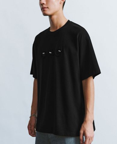  URBAN REVIVO - Áo thun nam cổ tròn tay ngắn phối hình Printed 