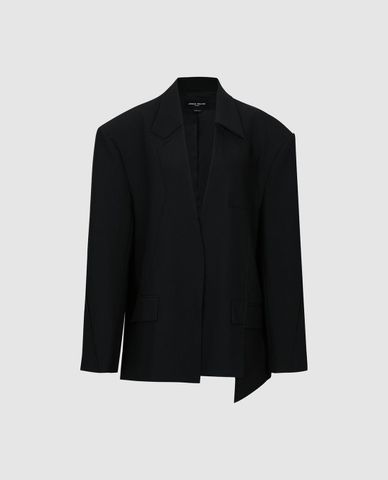  URBAN REVIVO - Áo khoác blazer nữ cổ V tay dài cổ điển Loose 