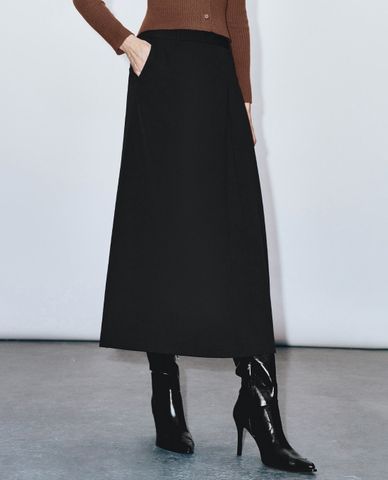  URBAN REVIVO - Chân váy phom suông midi thời thượng 