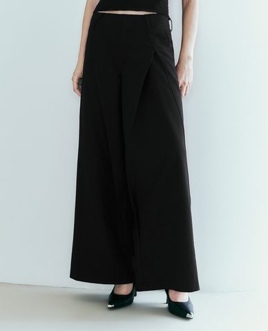  URBAN REVIVO - Quần nữ ống rộng cạp cao thanh lịch 