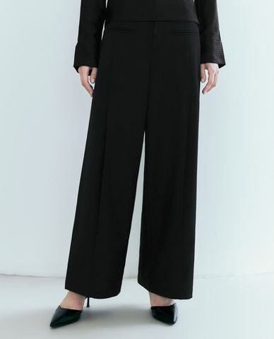  URBAN REVIVO - Quần nữ ống rộng lưng cao thanh lịch 