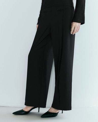  URBAN REVIVO - Quần nữ ống rộng lưng cao thanh lịch 