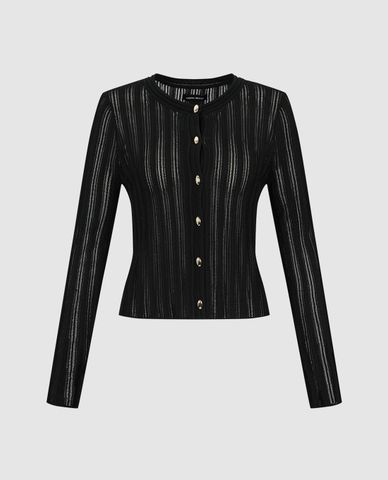  URBAN REVIVO - Áo khoác cardigan nữ xuyên thấu gợi cảm 