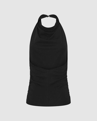  URBAN REVIVO - Áo sát nách nữ cổ yếm hiện đại 