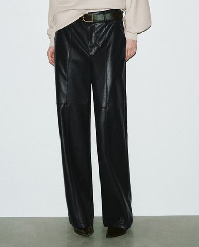  URBAN REVIVO - Quần nữ ống đứng lưng cao hiện đại Straight 