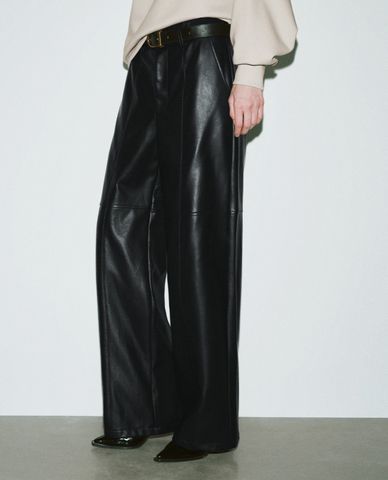  URBAN REVIVO - Quần nữ ống đứng lưng cao hiện đại Straight 