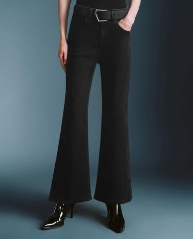  URBAN REVIVO - Quần jeans nữ ống loe thanh lịch 