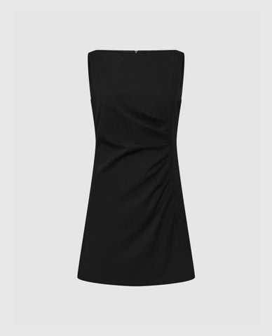  URBAN REVIVO - Đầm sát nách mini cổ thuyền Ruched A-Line 