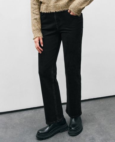  URBAN REVIVO - Quần jeans nữ ống đứng thanh lịch 