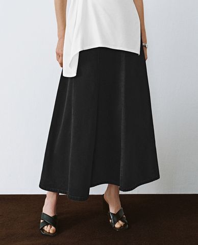  URBAN REVIVO - Chân váy denim midi lưng cao Regular 