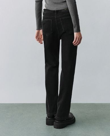  URBAN REVIVO - Quần jeans nữ ống đứng thanh lịch 