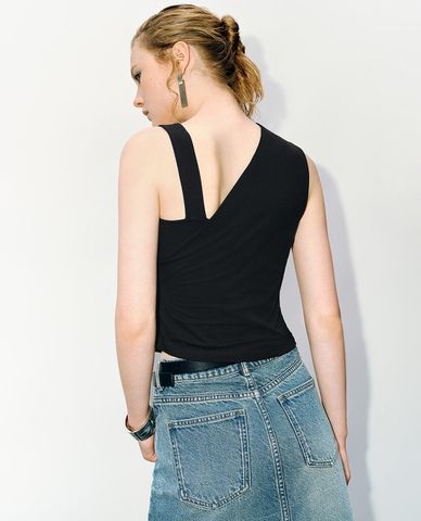  URBAN REVIVO - Áo kiểu nữ lệch vai thời thượng 