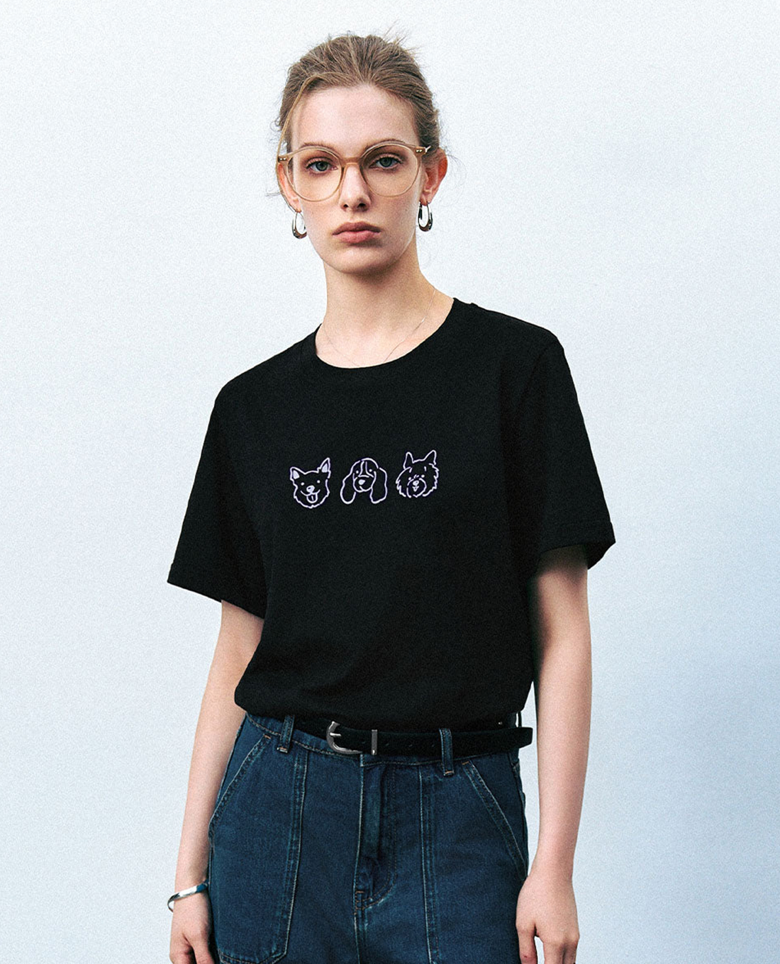 URBAN REVIVO - Áo thun nữ cổ tròn tay ngắn Straight