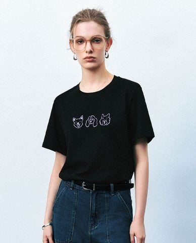  URBAN REVIVO - Áo thun nữ cổ tròn tay ngắn Straight 