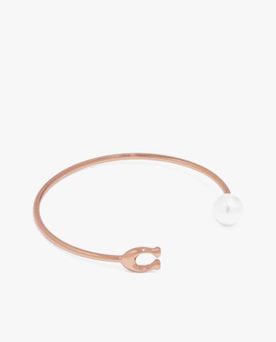  COACH - Vòng tay nữ hở Sculpted Signature Pearl 