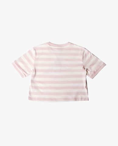  DICKIES - Áo croptop nữ cổ tròn tay ngắn hoạ tiết sọc ngang 