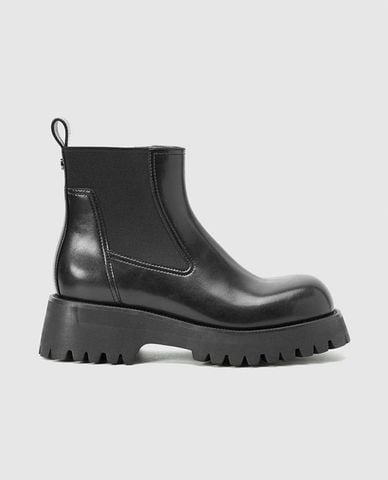  URBAN REVIVO - Giày boots nam cổ cao mũi tròn hiện đại 
